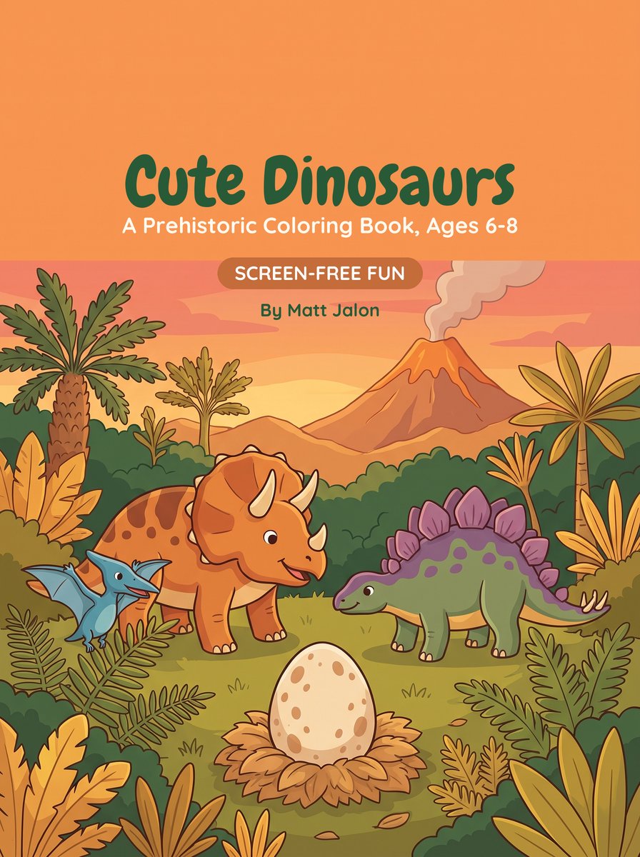 Cute Dinosaurs coloring book cover