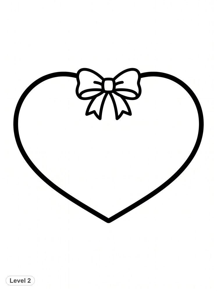 Free coloring page level 2: Heart