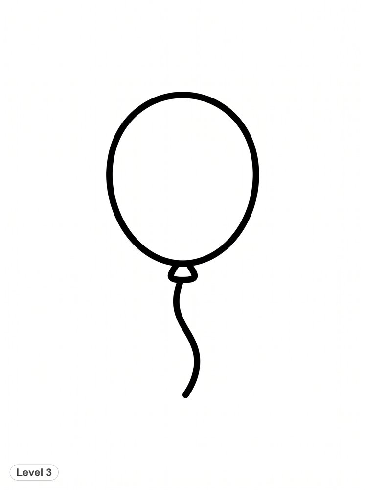 Free coloring page level 3: Balloon