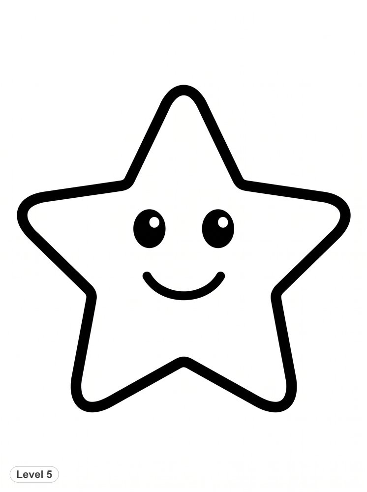 Free coloring page level 5: Star