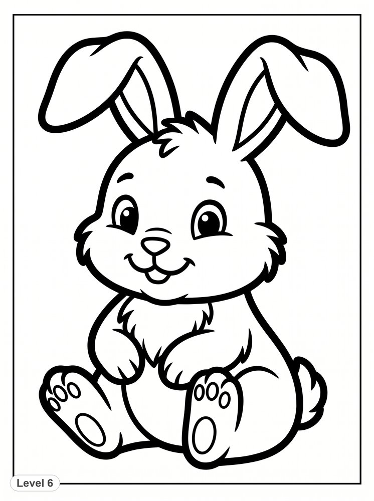 Free coloring page level 6: Bunny
