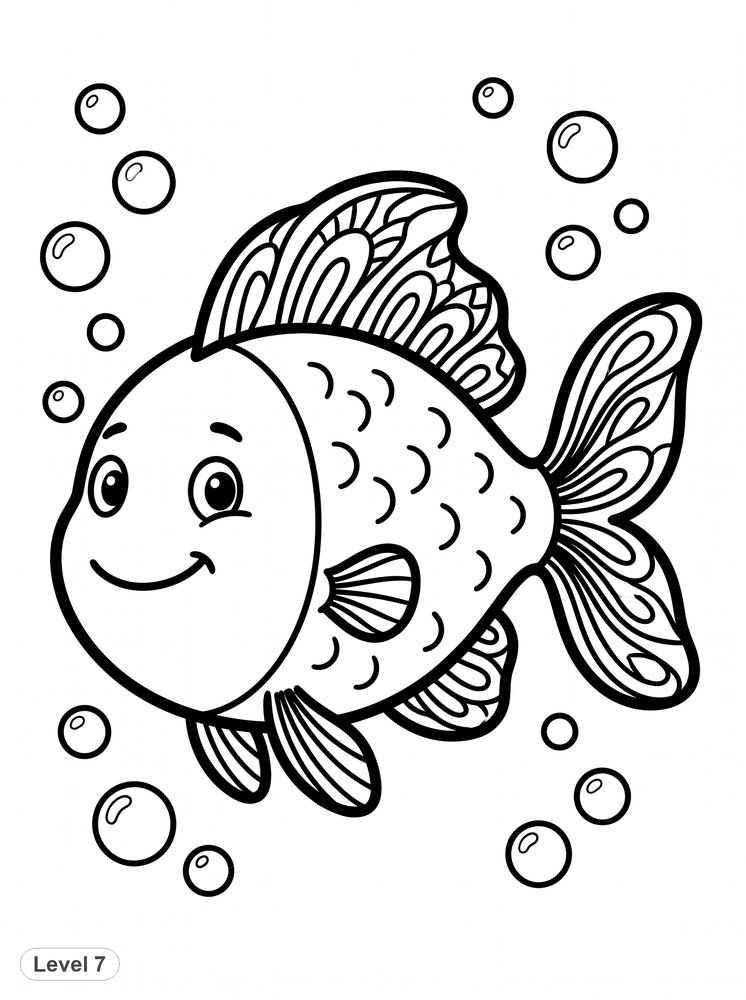 Free coloring page level 7: Fish