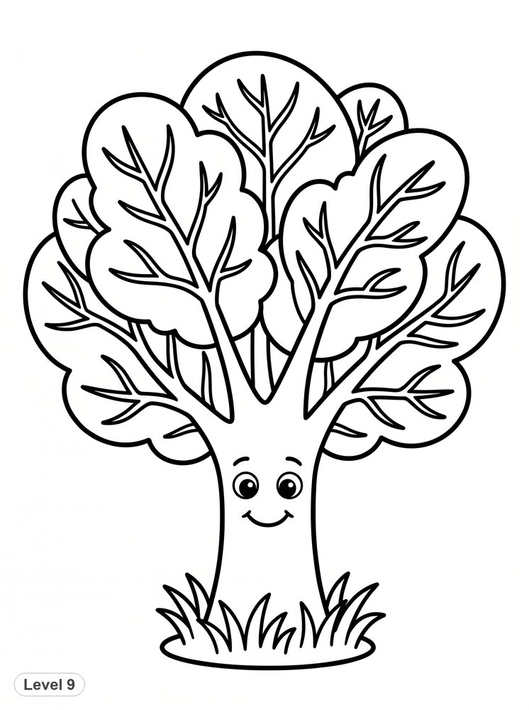 Free coloring page level 9: Tree